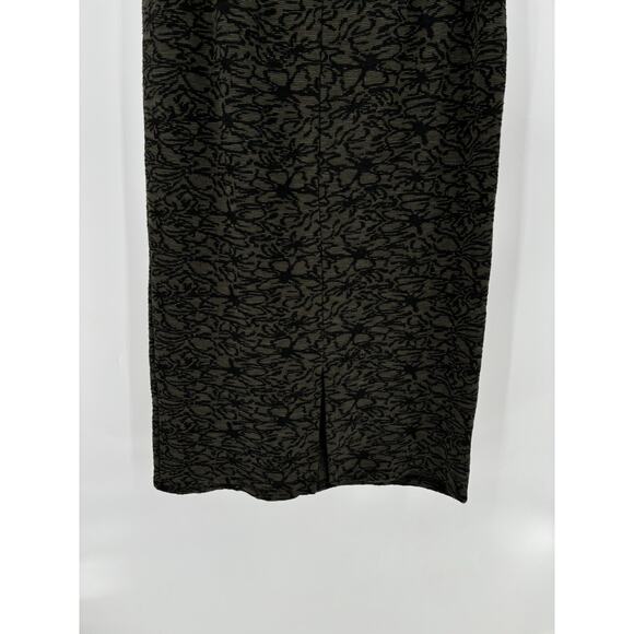 NWT Cut Loose Skirt Womens XL Green Black Vintage Midi Stretch Knit Straight - Picture 12 of 15